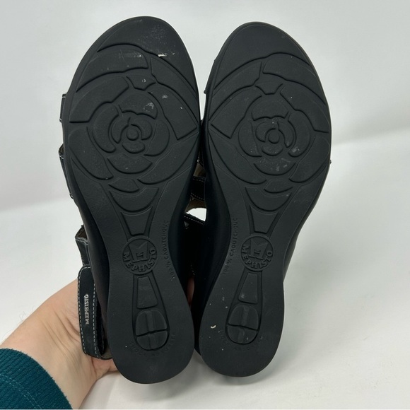 Mephisto Parfolia Black Leather Slingback Comfort Wedge Sandals Size 36 - Picture 11 of 15